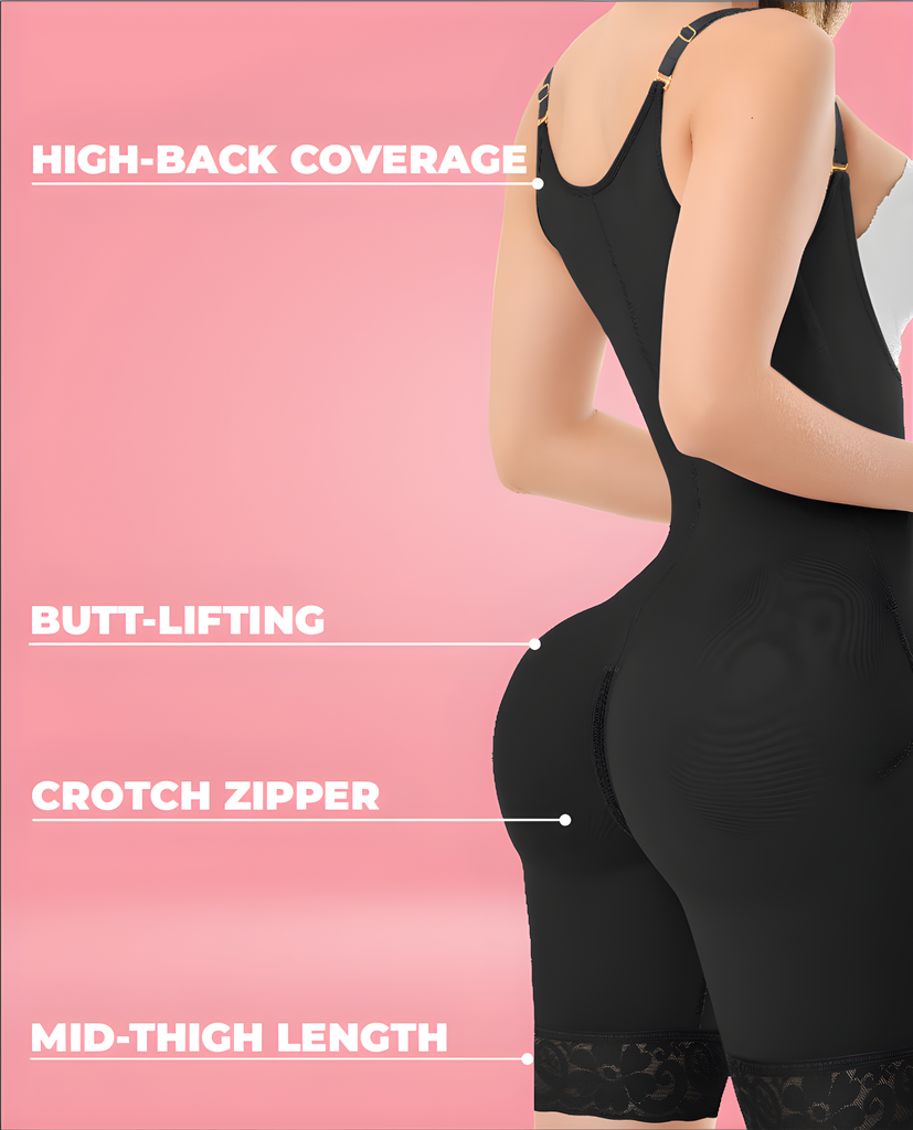 MAJA 1372 – Invisible Full Back Coverage Faja | Adjustable Straps Half-Leg Colombian Stage 3 – view 9