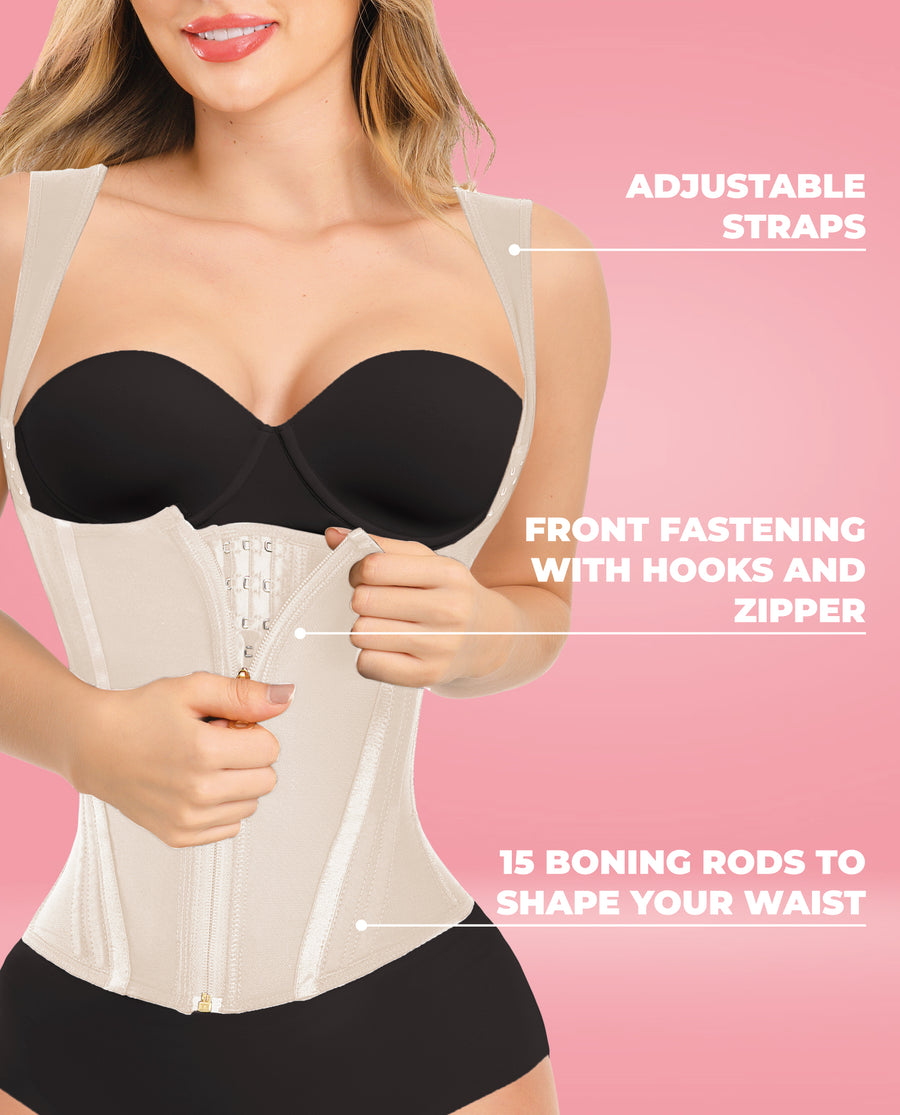 Ultra Extreme Stage 5 Vest Waist Trainer – 2-in-1 Shapewear by Ann Michell 15 Steel Bones – view 6