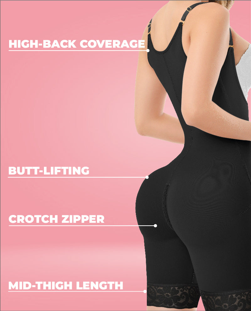 Maja Invisible Full back coverage adustable straps half leg faja colombian Stage 3