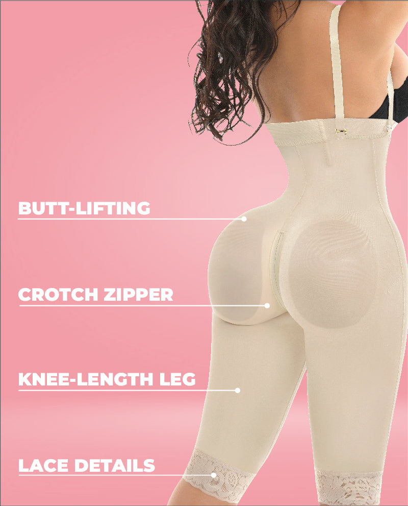 Presumida Invisible Strapless 3 Row front hooks Full Leg Faja Colombian Stage 3