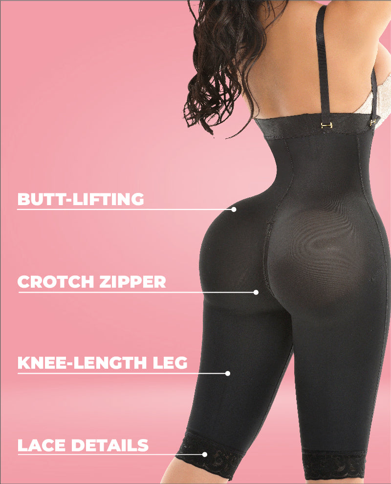 Presumida Invisible Strapless 3 Row front hooks Full Leg Faja Colombian Stage 3