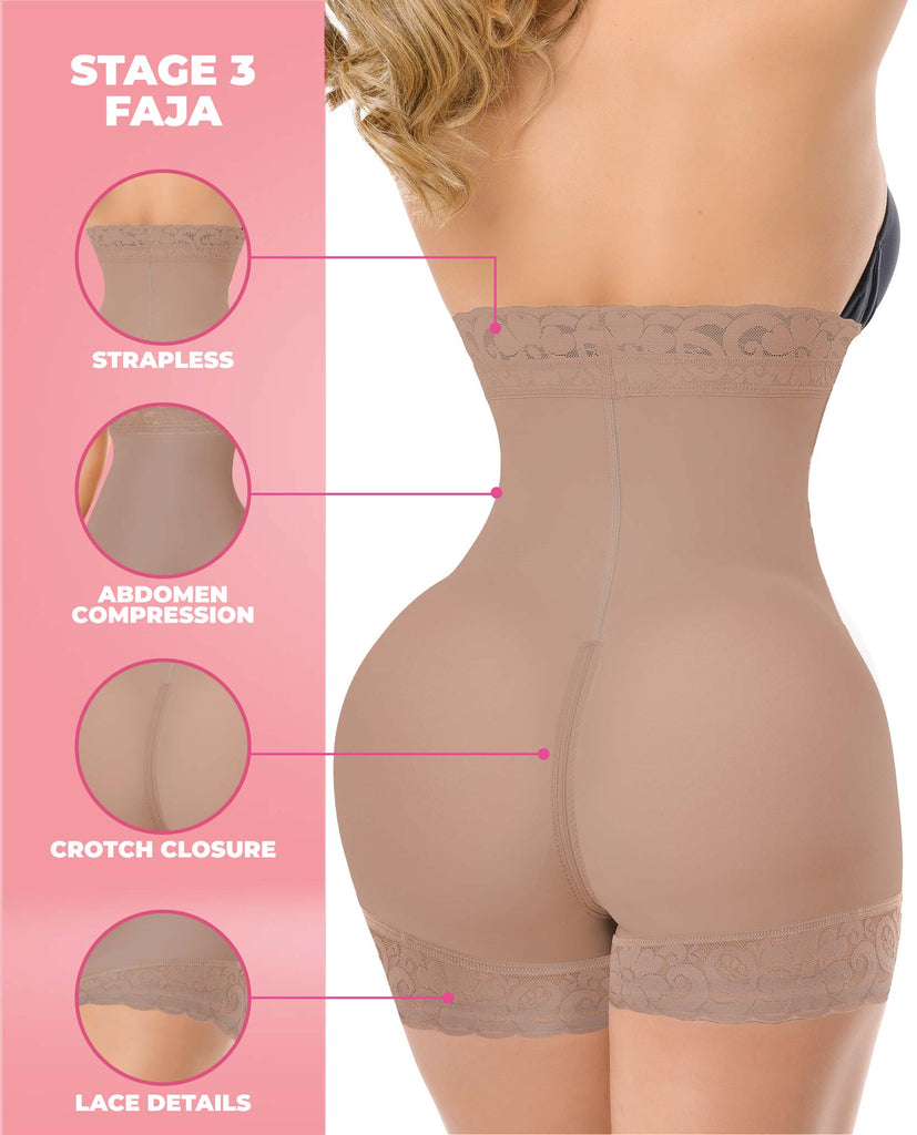 Annmichell Sublime 1385  Invisible High waisted shorts Instant butt lift Colombian Stage 3 With stylish lace