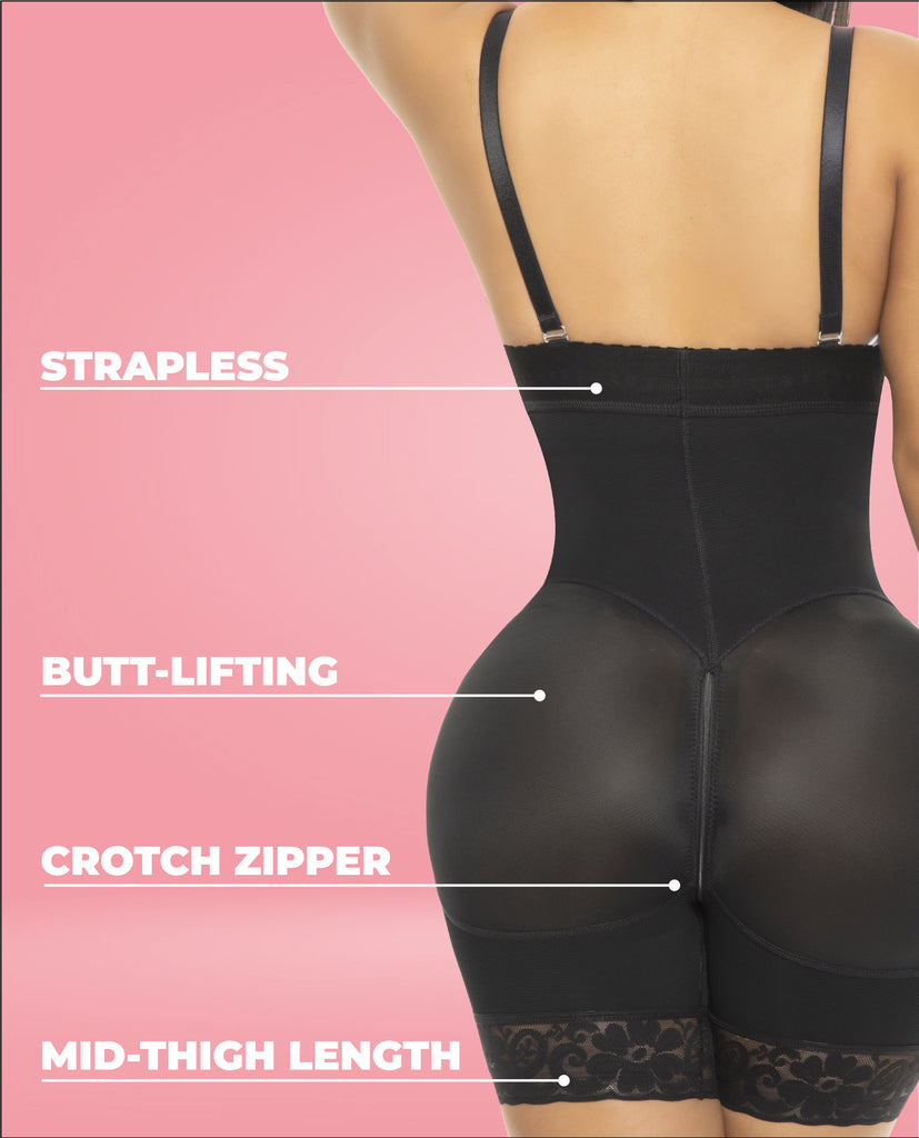 Fantastic strapless line for enhanced buttocks and ultra waist.