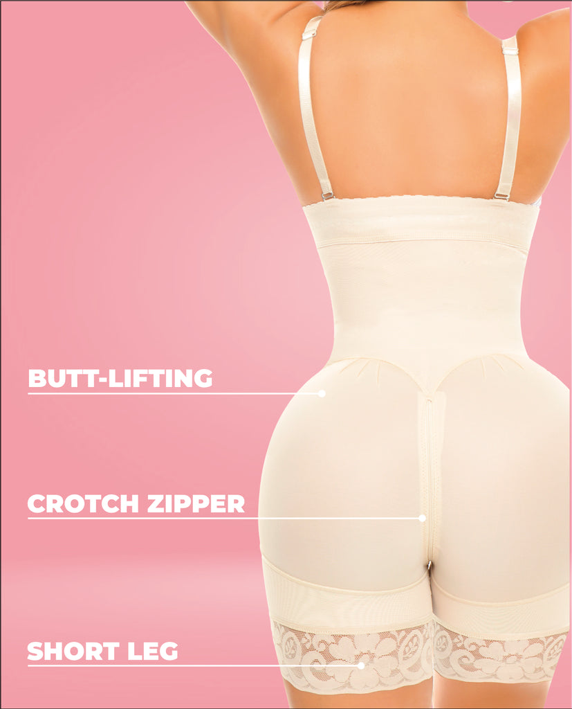 Bootylicious line for enhanced buttocks and ultra waist with two sizes larger in the hips. Short Leg-1570