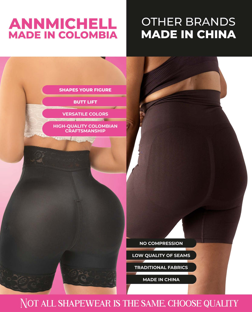 REGIA 1597 – Invisible Luxury Lace Shorts | Stage 5 Colombian Compression with 3-Row Hooks & Instant Butt Lift