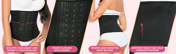 Front closure with hooks