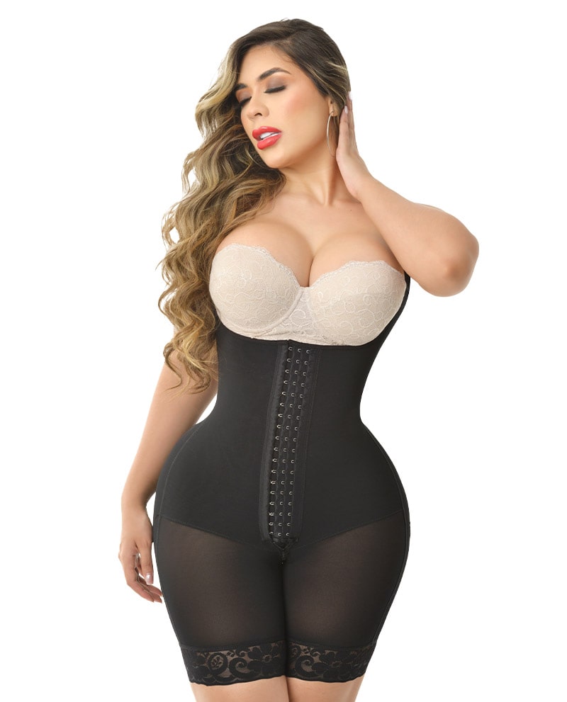 Hourglass figure with a small waist and two sizes larger in the hips. Half Leg