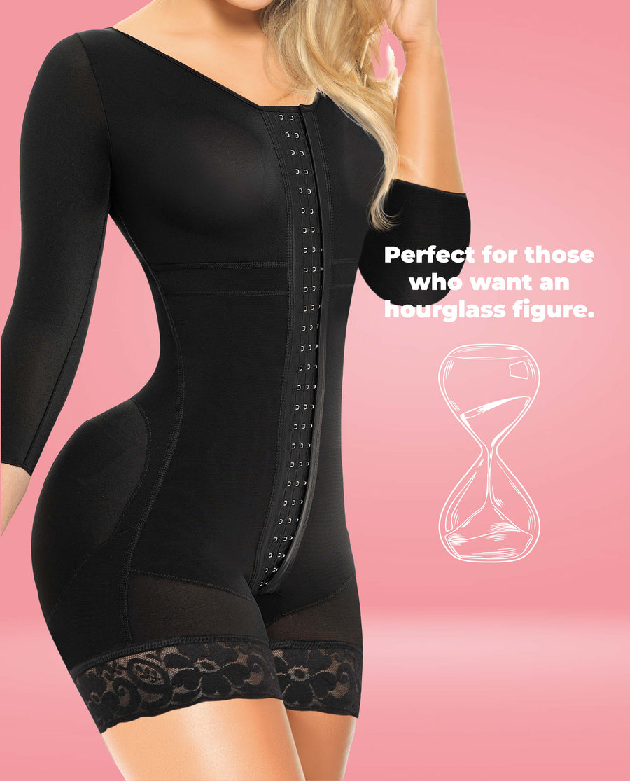 Lexi Stage 4 Hourglass Bbl Faja Colombian Post Surgery With Sleeves Short Leg And Bra Bootylove ™ – view 6