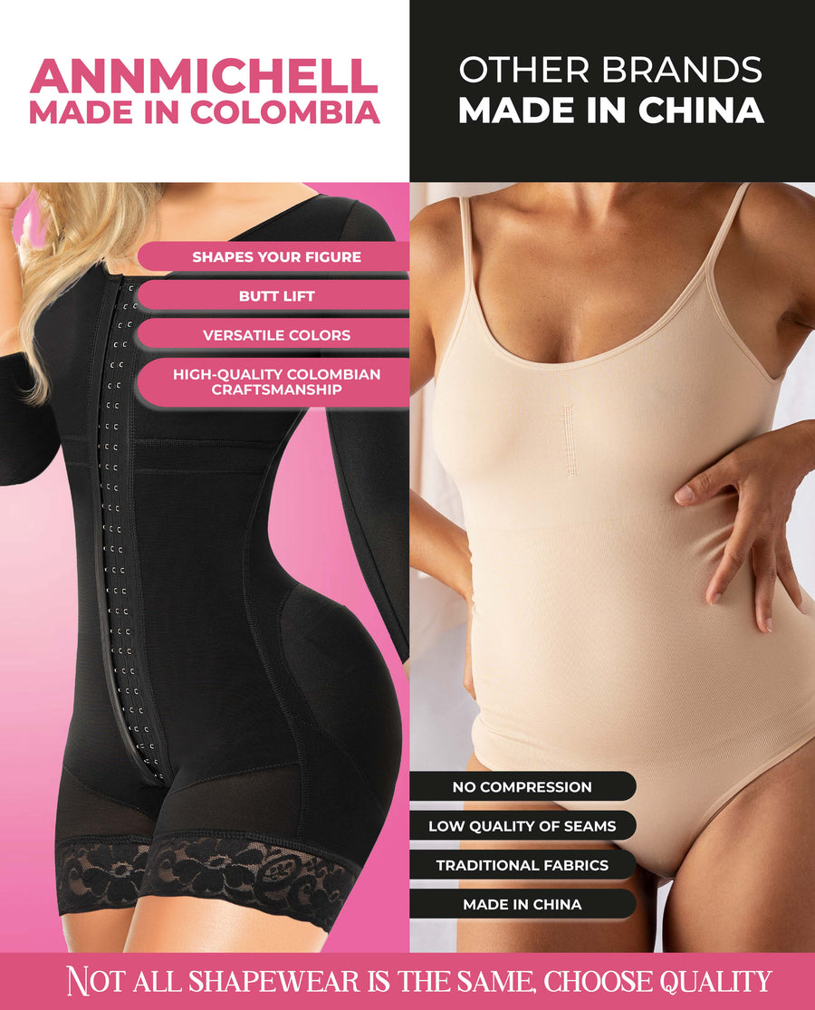 Lexi Stage 4 Hourglass Bbl Faja Colombian Post Surgery With Sleeves Short Leg And Bra Bootylove ™ – view 8