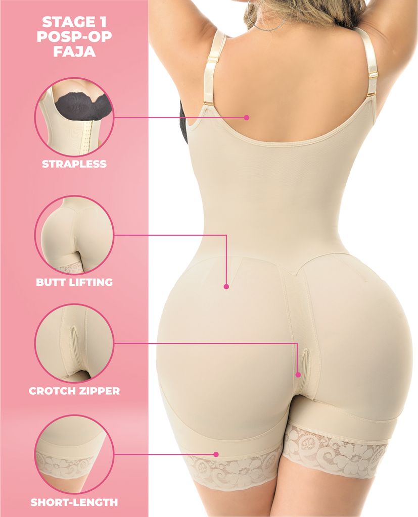 9575 Maya – Stage 4 Colombian Faja | Post-BBL Maintenance, 3 Hooks, Short-Leg, No Bra