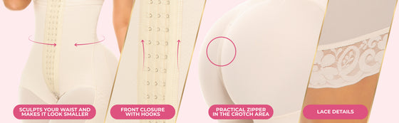 Front closure with hooks