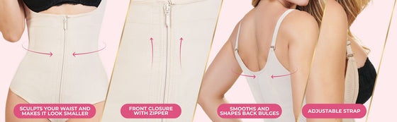 Front closure with zipper
